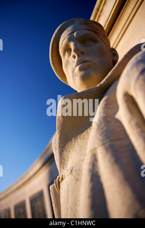 Royal Marine Commando-Statue an der Cenataph auf Plymouth Hacke Devon UK Stockfoto