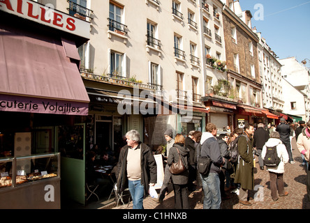 Paris, Frankreich - rue Mouffetard, einer Straße im 5. arrondissement Stockfoto