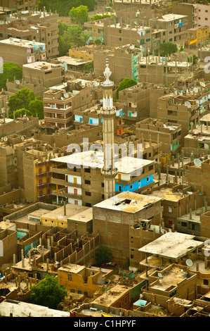 Luftbild von Luxor, Ägypten aus einem Heißluftballon Stockfoto