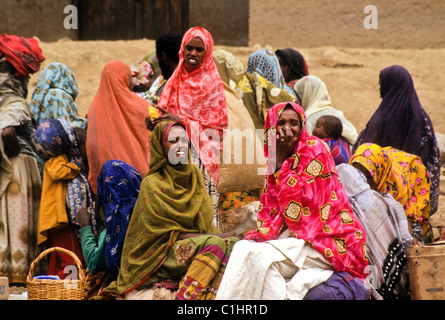 Frauen in Khat Markt, Aweday (Dire Dawa-Harar), Äthiopien Stockfoto