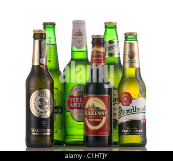 Bierflasche, Bier-Flaschen-Ausschnitt Stockfoto