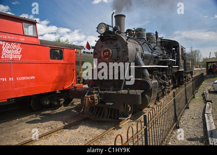 Eine Dampflok Connecticut Valley Railroad, Essex, Connecticut, USA Stockfoto