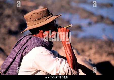 Myanmar (Burma), Mandalay, Ufer des Flusses Irrawady Stockfoto