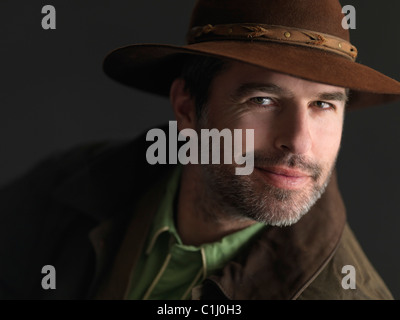 Porträt von Cowboy Stockfoto