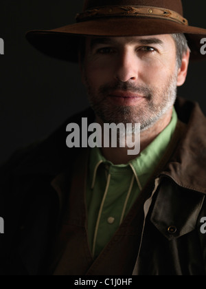 Porträt von Cowboy Stockfoto