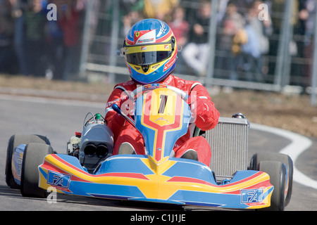 Circuito de Kart Fernando Alonso, Prueba de Asfalto de La Morgal, Asturien Spanien Stockfoto