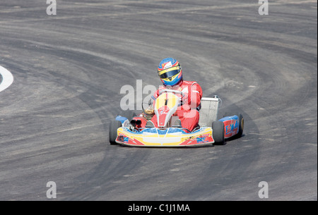 Circuito de Kart Fernando Alonso, Prueba de Asfalto de La Morgal, Asturien Spanien Stockfoto