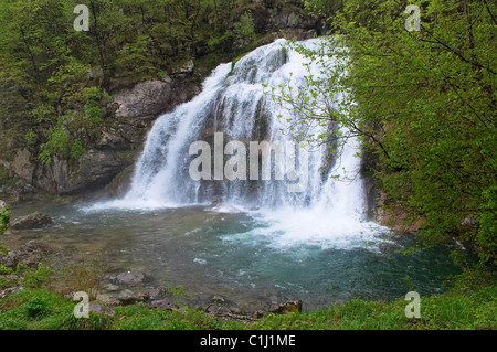 Wasserfall, Fluss Soca, Slowenien Stockfoto