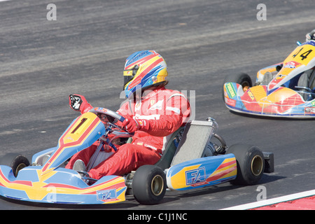 Circuito de Kart Fernando Alonso, Prueba de Asfalto de La Morgal, Asturien Spanien Stockfoto