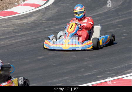 Circuito de Kart Fernando Alonso, Prueba de Asfalto de La Morgal, Asturien Spanien Stockfoto