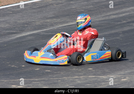 Circuito de Kart Fernando Alonso, Prueba de Asfalto de La Morgal, Asturien Spanien Stockfoto