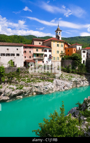 Kanal Ob Soci, Soča, Slowenien Stockfoto