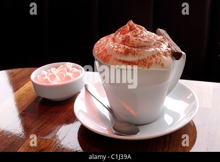 Eine Tasse heiße Schokolade Stockfoto
