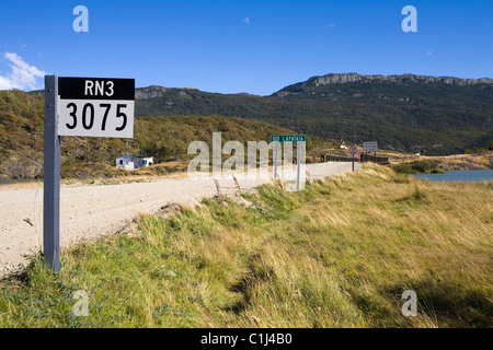 Ruta 3, Tierra del Fuego Stockfoto