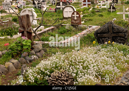 Chile, Osterinsel, Hanga Roa Stadt, Friedhof Stockfoto