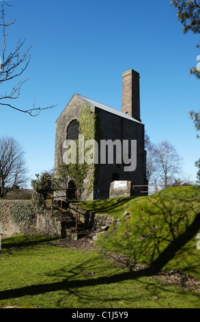 Scotts Grube. Cornish Pumpenhaus in der stillgelegten Zeche von Scotts Pitt, Llansamlet, Swansea, Wales, UK Stockfoto