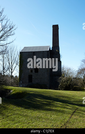 Scotts Grube. Cornish Pumpenhaus in der stillgelegten Zeche von Scotts Pitt, Llansamlet, Swansea, Wales, UK Stockfoto