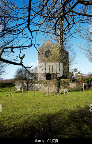 Scotts Grube. Cornish Pumpenhaus in der stillgelegten Zeche von Scotts Pitt, Llansamlet, Swansea, Wales, UK Stockfoto