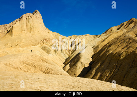 Kalksteinen Erosion am Zabriskie Point auf der Rückseite Manly beacon vom Golden Canyon Death Valley Nationalpark Kalifornien USA Stockfoto