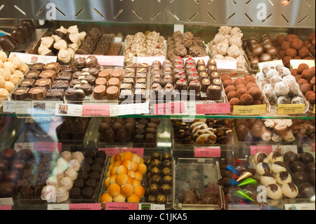 Quebec Stadt, Quebec, Kanada. Süßigkeiten shop Altstadt. Stockfoto