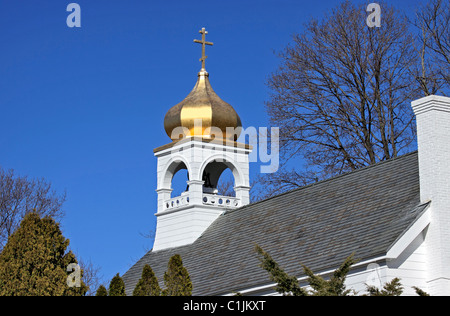 Russische orthodoxe Kirche, Setauket, Long Island, NY Stockfoto