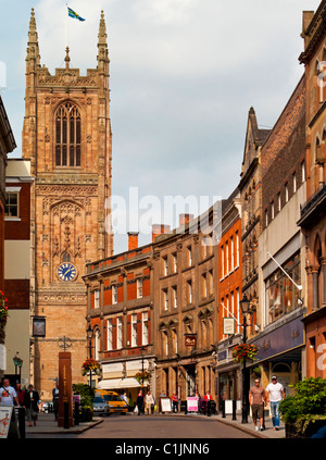 Derby Kathedrale und Eisentor in Derby Stadt Zentrum England UK Stockfoto