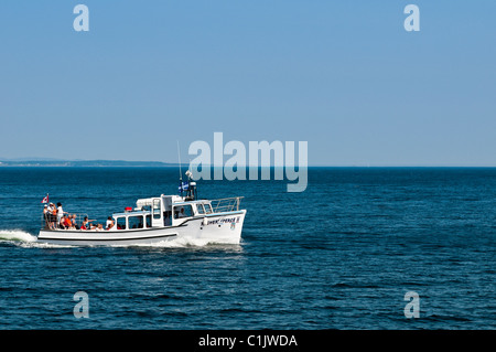 Quebec, Kanada. Fischerboot in der Nähe von Perce, Gaspe Penninsula, Stockfoto