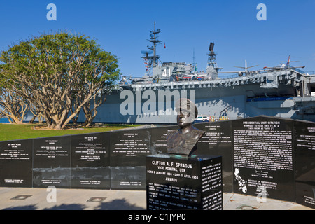 Ein F Clifton Sprague U.S. Marine Denkmal, San Diego, Kalifornien, USA Stockfoto