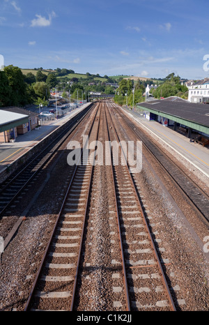 Totnes Main Line Railway Station auf der Exeter nach Plymouth Line, Devon, England, Vereinigtes Königreich Stockfoto