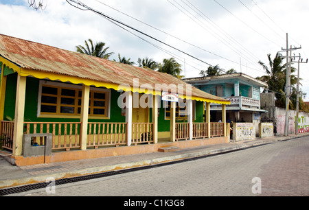 Die Häuser Isla Mujeres Yucatan Mexiko Stockfoto