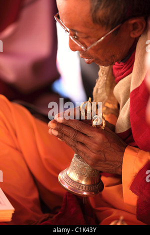 Nepali Leute bei buddhistischen Ritualen Nepal Himalaya Stockfoto