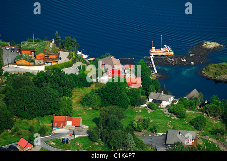 Norwegen, Hordaland, Bergen Bereich, kleinen Inseln rund um die Stadt (Luftbild) Stockfoto