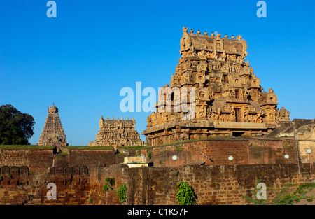 Indien, Bundesstaat Tamil Nadu, der Brihadishwara-Tempel in Thanjavur (Tanjore) Stockfoto