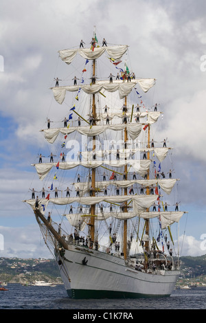 Cuauhtemoc, aus Mexiko, Ankunft Bergen Hafen während der Tall Ships' Races Stockfoto