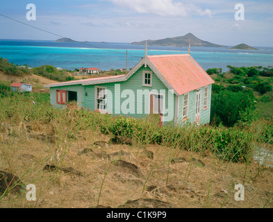 Insel Grenada, Carriacou, lokalen Haus vor Petit Martinique Insel Stockfoto