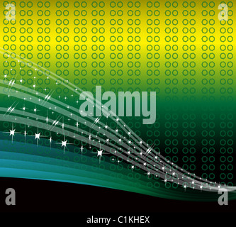Zusammenfassung Hintergrund in gelb und grün mit Wellen Stockfoto