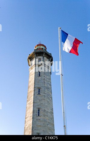 Frankreich, Charente Maritime, Ile de Ré, Phare des Baleines (Wale Leuchtturm) Buit in 1854 und alte Turm im Jahre 1662 erbaut Stockfoto