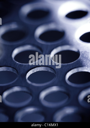 Stahl Metall Hintergrund, blau getönt. Stockfoto