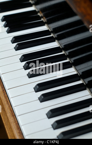 Nahaufnahme der Klaviertastatur Stockfoto
