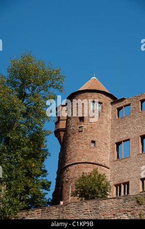 Deutschland, Franken, Wertheim. Ruinen der Burg aus dem 12. Jahrhundert Hohenburg Stockfoto