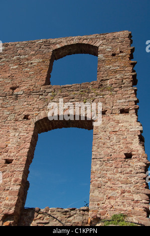 Deutschland, Franken, Wertheim. Ruinen der Burg aus dem 12. Jahrhundert Hohenburg Stockfoto