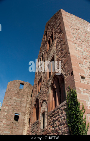 Deutschland, Franken, Wertheim. Ruinen der Burg aus dem 12. Jahrhundert Hohenburg Stockfoto