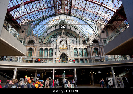 Vom Hauptbahnhof in Antwerpen, Belgien Stockfoto