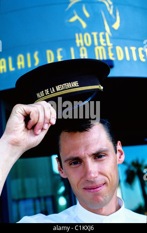 Frankreich, Alpes Maritimes, Nizza, Le Palais De La Mediterranee Hotel, Dienstmann Stockfoto