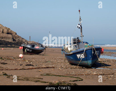 Angelboote/Fischerboote Bude Cornwall, UK Stockfoto