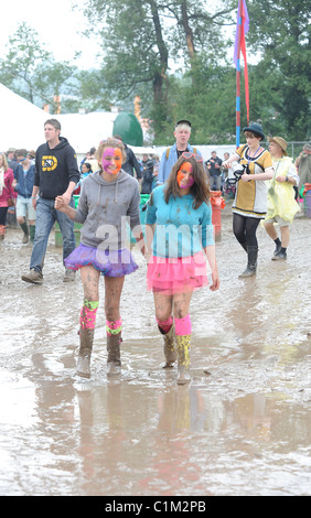 Atmosphäre beim Glastonbury Festival 2009 - Tag 1 Worthy Farm, Pilton Somerset, England - 26.06.09 (): Stockfoto