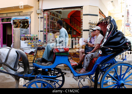 Ägypten, Luxor, Kutschenfahrt im souk Stockfoto