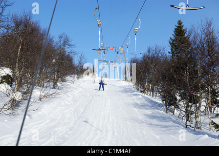 Tottliften Schlepplift im Skiort Åre (Are), Schweden Stockfoto