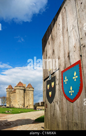 Frankreich, Indre, George Sand Berry, Sarzay, XIV Jahrhundert feudalen Burg (erwähnt in der Müller von Angibault) Stockfoto