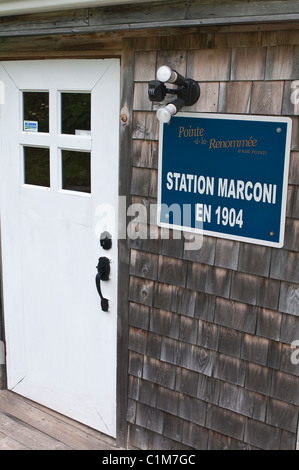 Pointe à la Renommee Leuchtturm Guglielmo Marconi richten Sie die erste maritime Radiostation in Nordamerika, Quebec, Kanada. Stockfoto